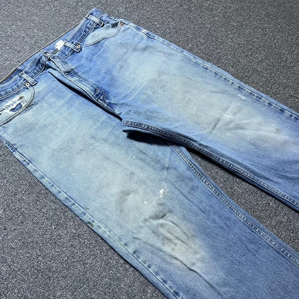 Vintage Levis 505 Jeans 40x32 Blue Distressed Thrashed Straight Leg Denim